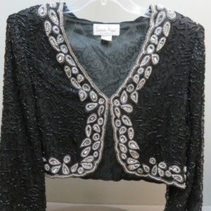 LAURENCE KAZAR BEADED SILK JACKET